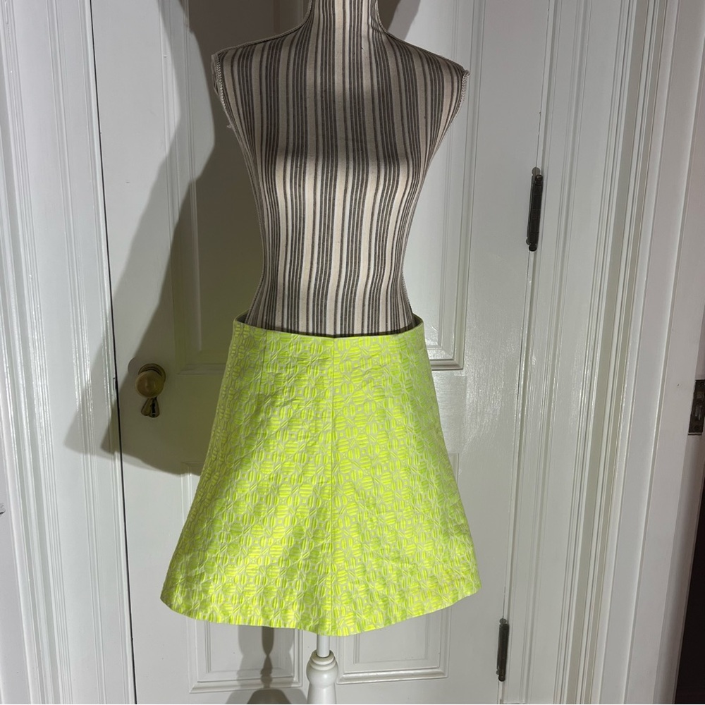 J. Crew Neon Yellow A-Line Skirt size 8 women’s S226